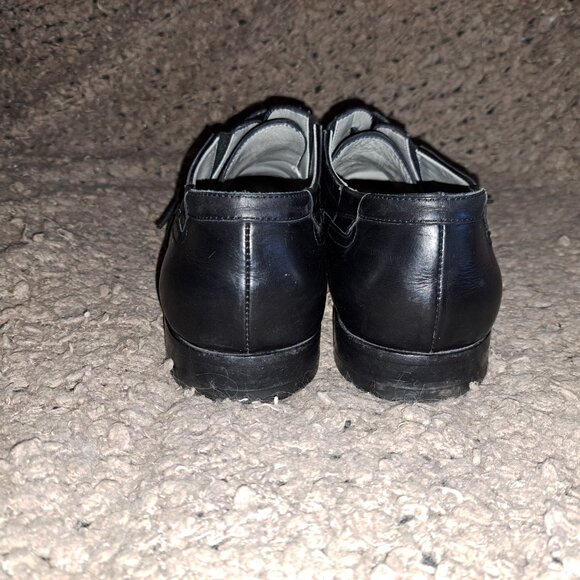 CESARE PACIOTTI-Black Leather-Buckle/Lace Concept-Sz 7.5-Excellent - Picture 6 of 8